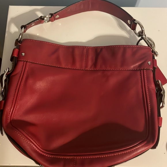 Coach Bags Coach Zoe Crimson Red Leather Hobo Bag Very Good